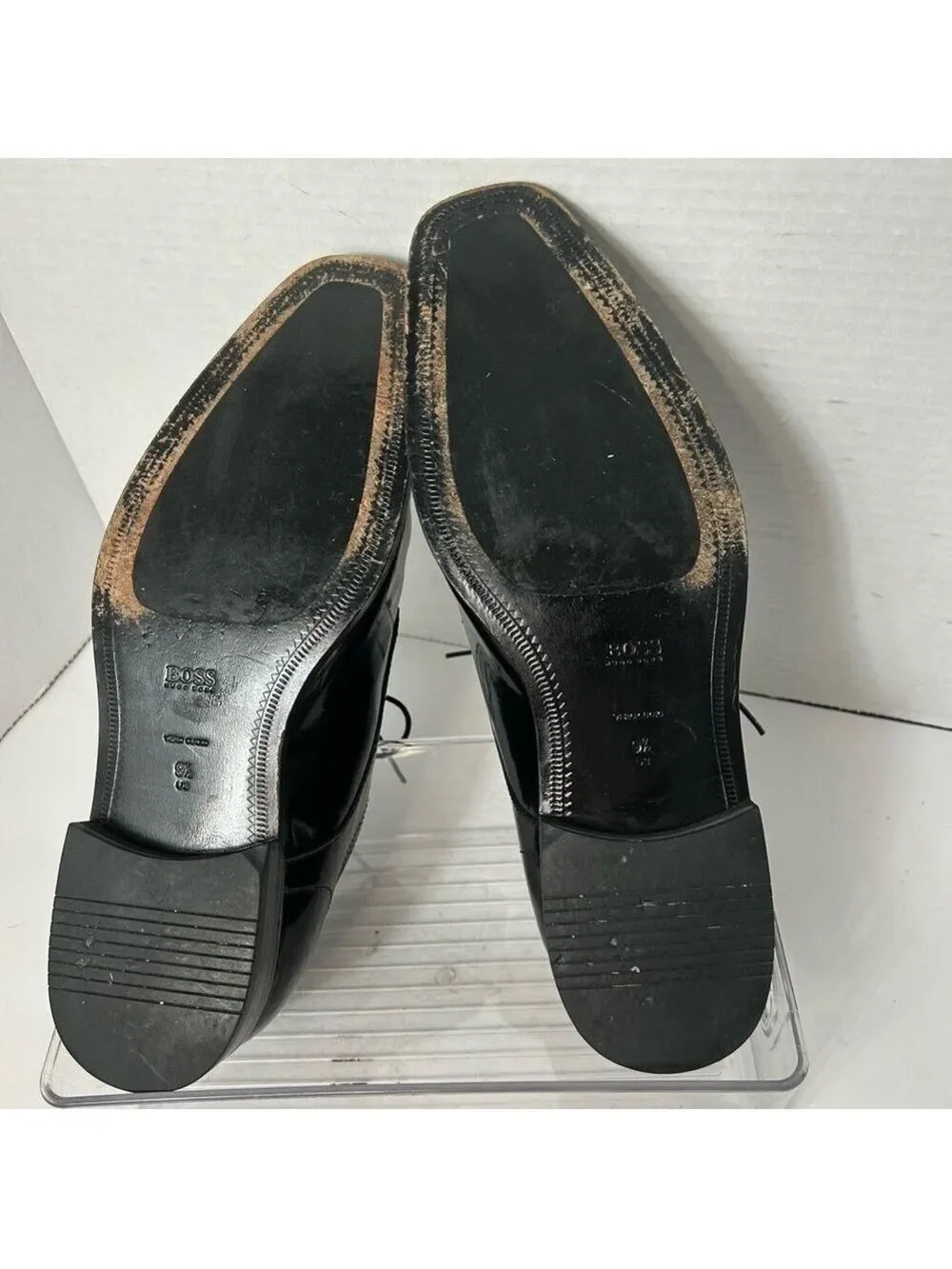 Hugo Boss Men’s Dress Shoes 9.5 Patent Leather Black Lace Up Tuxedo Black Tie
